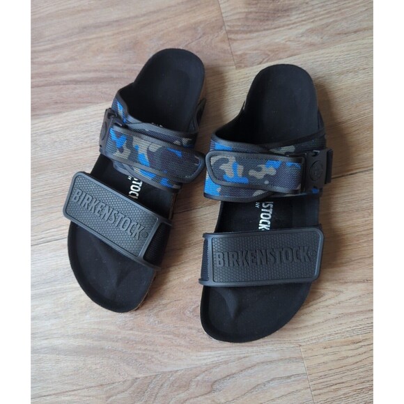 Birkenstock Rotterdam Sport Sole Blue Camo Sandals EU 42 Mens 9-9.5 Rare - Picture 1 of 14